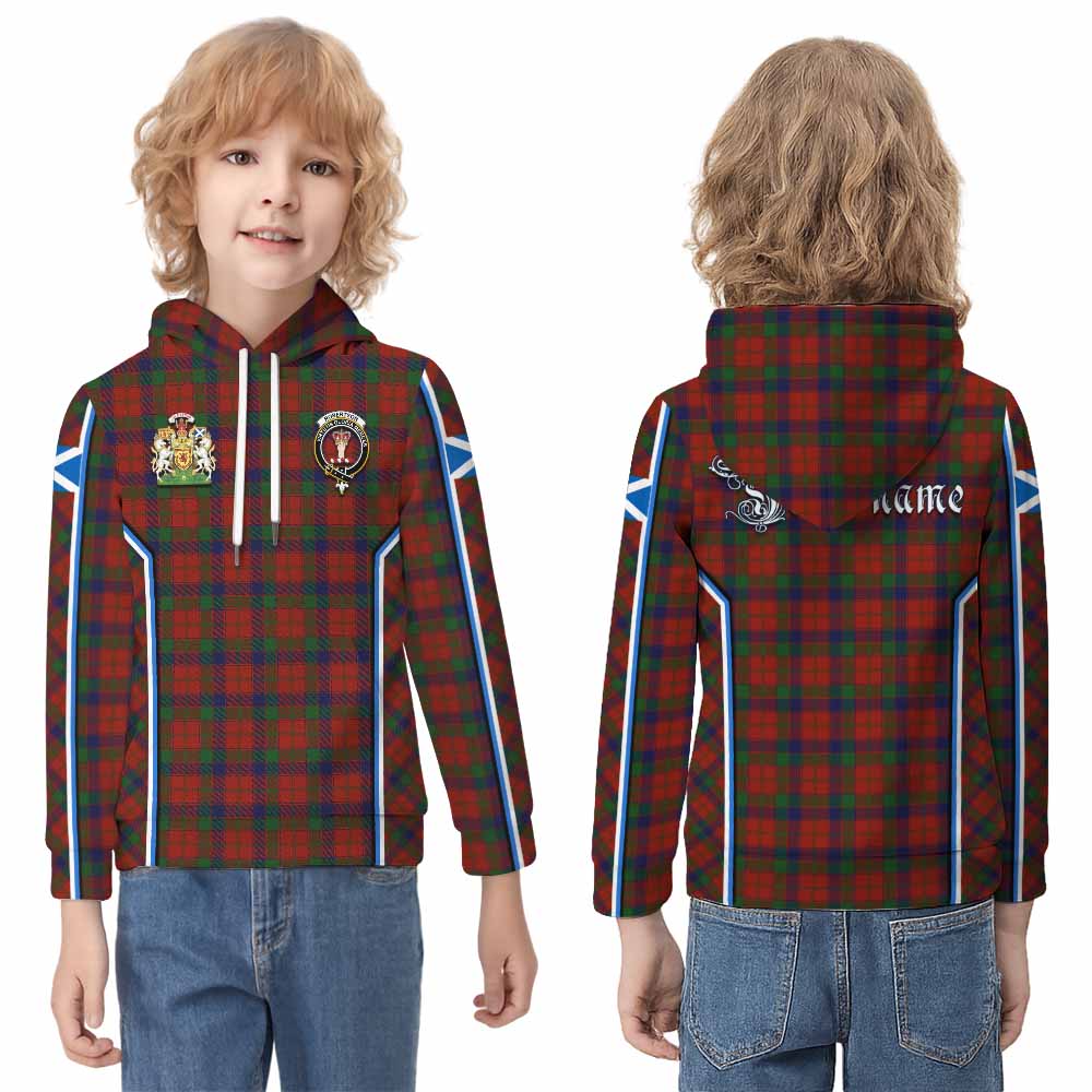 Robertson Tartan Crest Kid Hoodie Scotland Coat of Arm Flag Style - Tartan Vibes Clothing