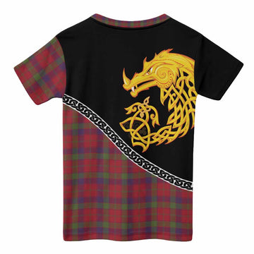 Robertson Tartan Crest Kid T-shirt Legendary Dragon Knot Half Style