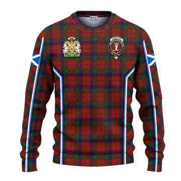 Robertson Tartan Crest Knitted Sweater Scotland Coat of Arm Flag Style