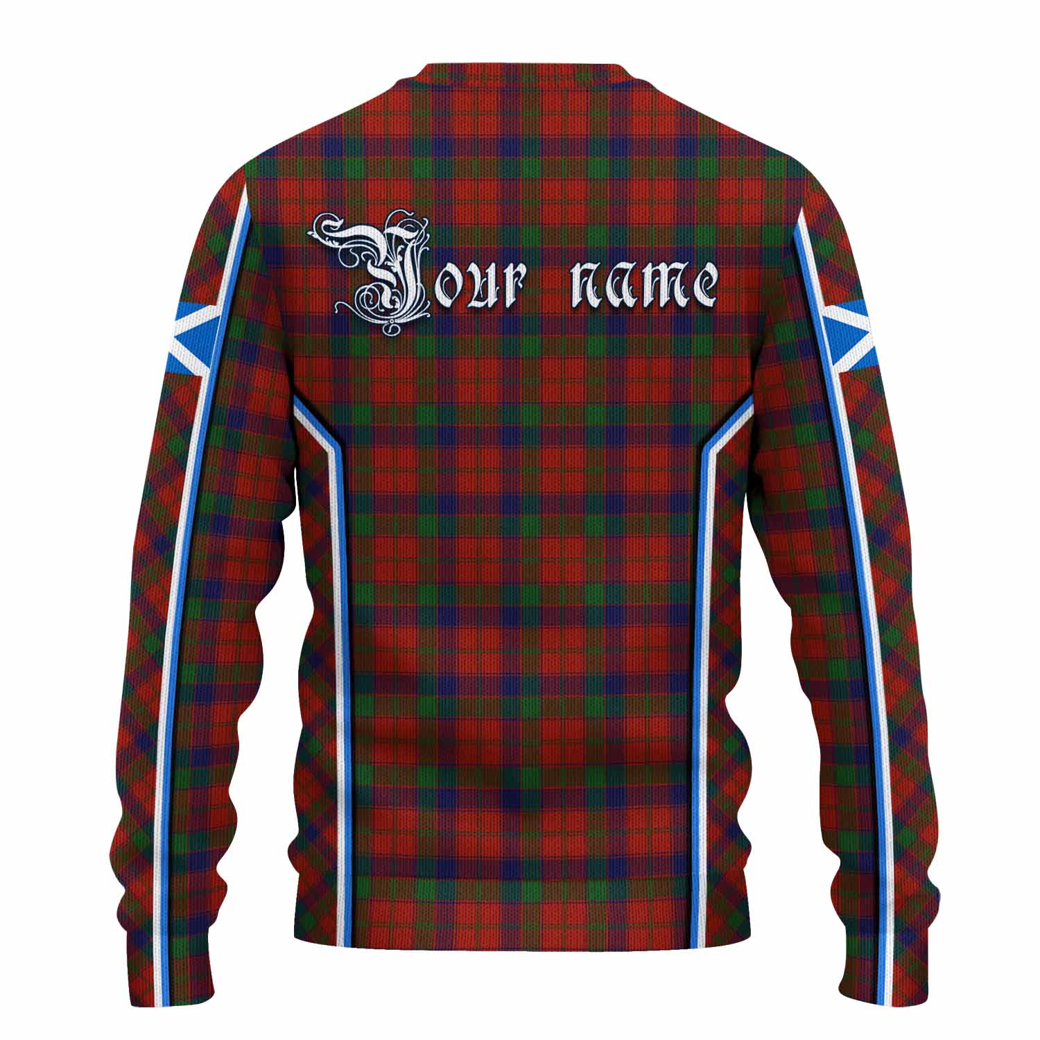 Robertson Tartan Crest Knitted Sweater Scotland Coat of Arm Flag Style - Tartan Vibes Clothing