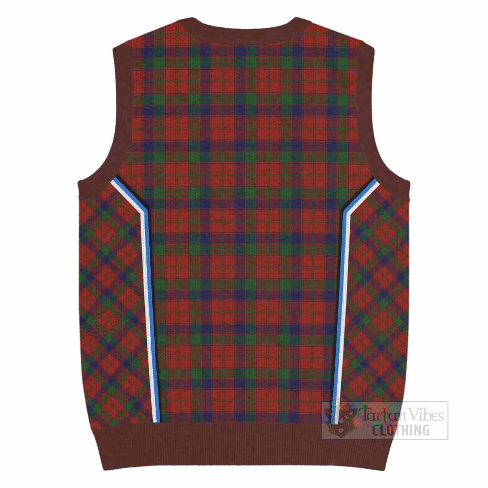 Robertson Tartan Crest Knitted V-Neck Vest Scotland Coat of Arm Flag Style - Tartan Vibes Clothing