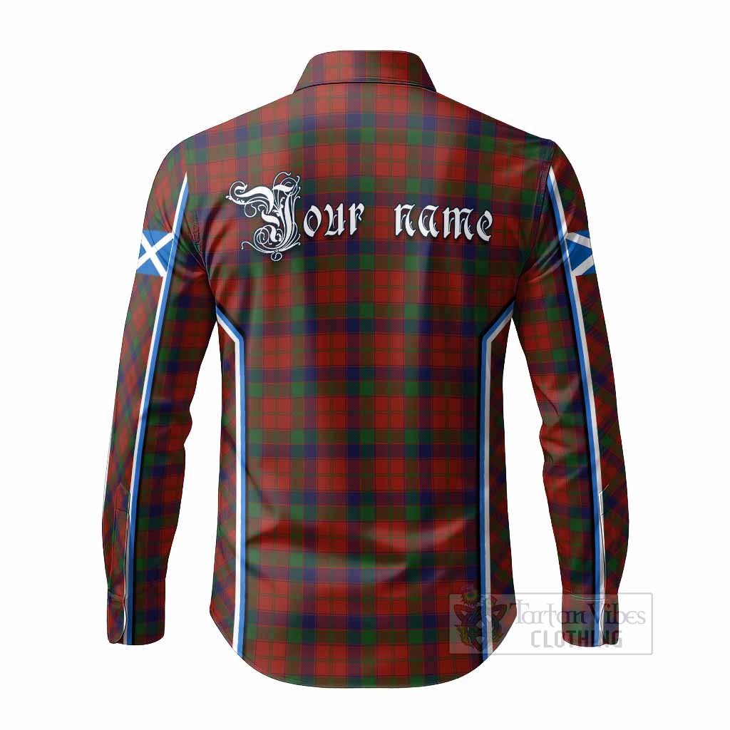 Robertson Tartan Crest Long Sleeve Button Shirts Scotland Coat of Arm Flag Style - Tartan Vibes Clothing