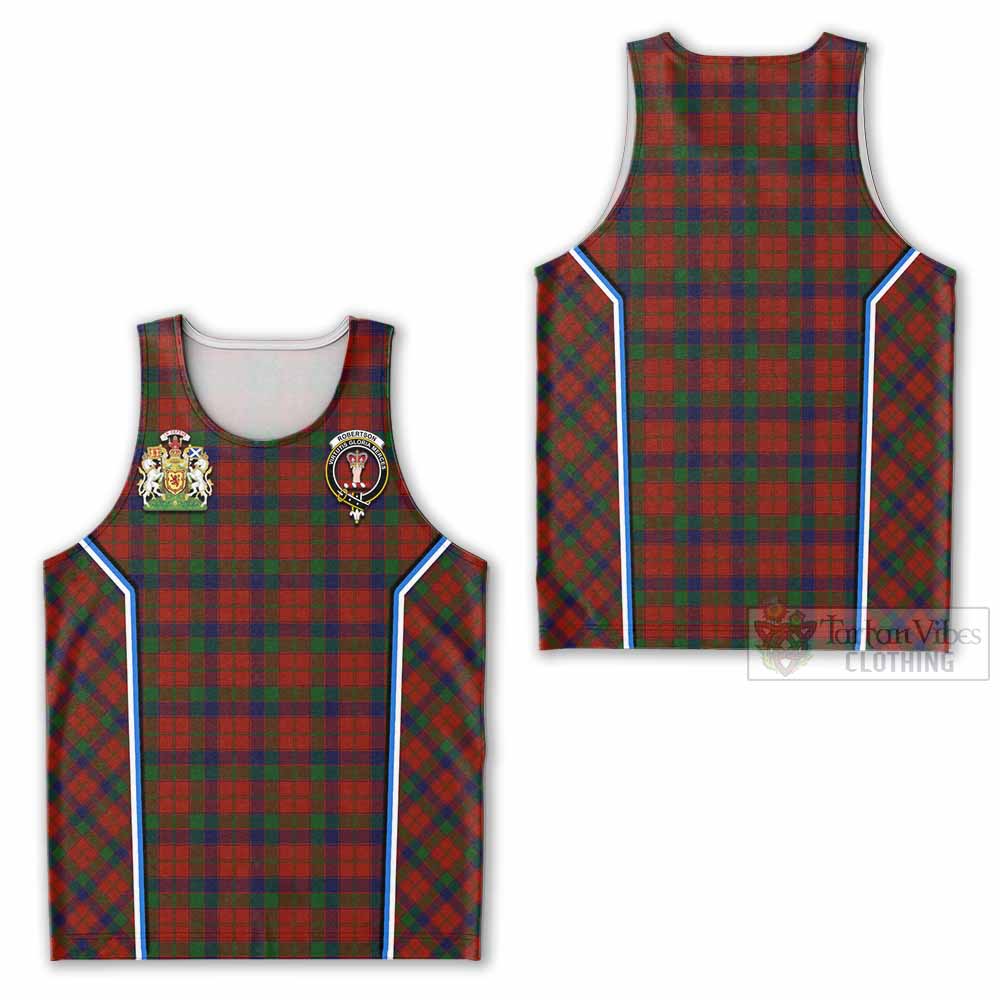Robertson Tartan Crest Men Tank Top Scotland Coat of Arm Flag Style - Tartan Vibes Clothing