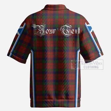 Robertson Tartan Crest Men’s Polo Sweater Top Scotland Coat of Arm Flag Style