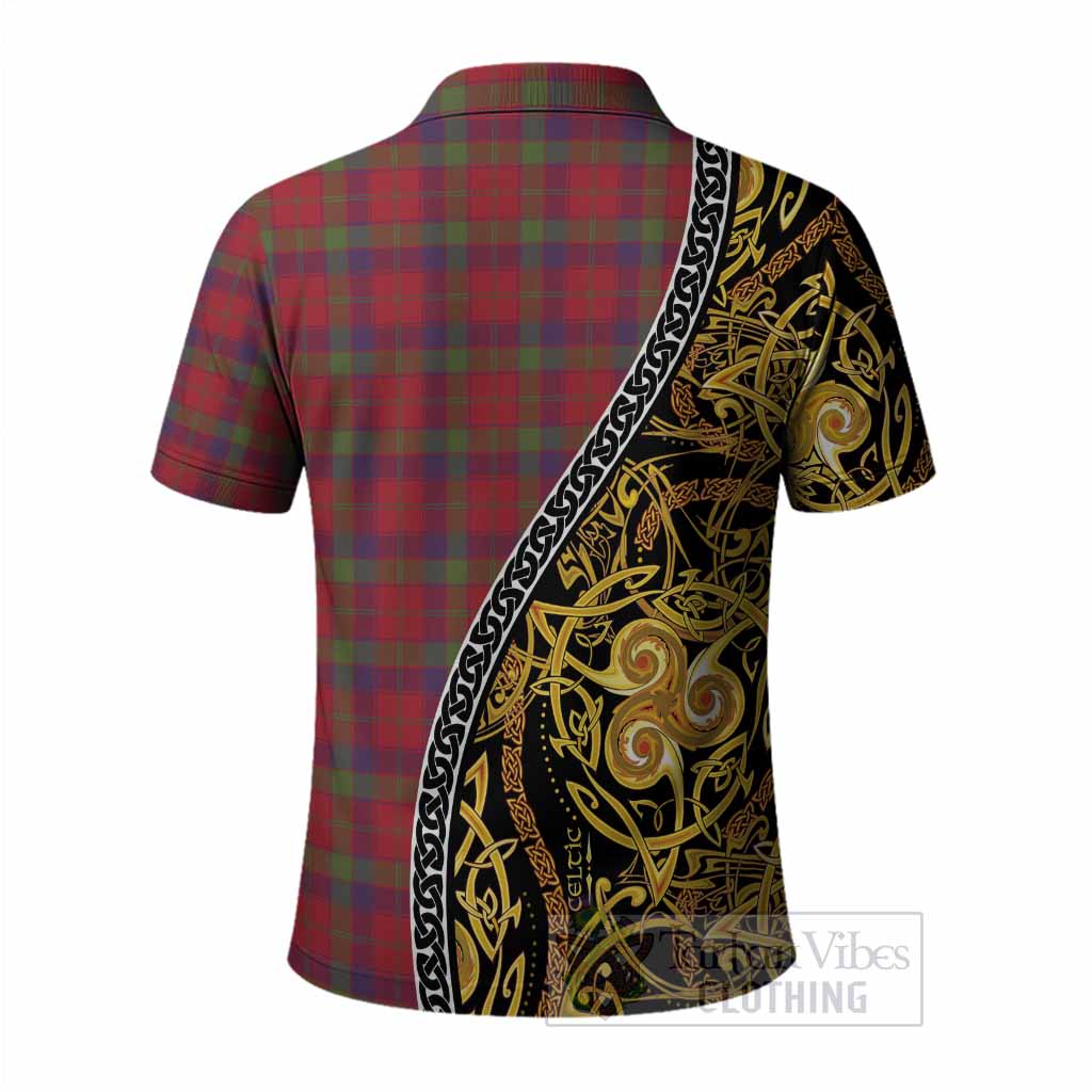 Robertson Tartan Crest Polo Shirt Celtic Knot and Triple Trickle Spiral Symbols