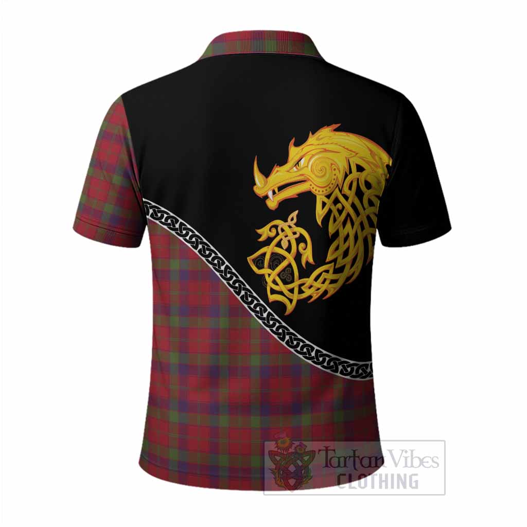 Robertson Tartan Crest Polo Shirt Legendary Dragon Knot Half Style