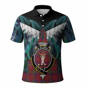 Robertson Tartan Crest Polo Shirt New Zealand Maori Korowai Cloak