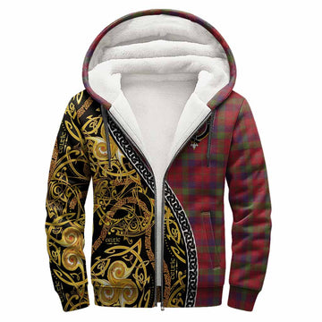 Robertson Tartan Crest Sherpa Hoodie Celtic Knot and Triple Trickle Spiral Symbols