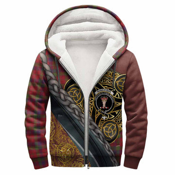 Robertson Tartan Crest Sherpa Hoodie Scottish Triskele Celtic