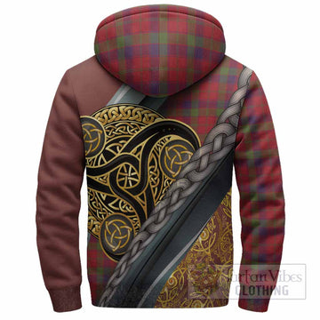 Robertson Tartan Crest Sherpa Hoodie Scottish Triskele Celtic