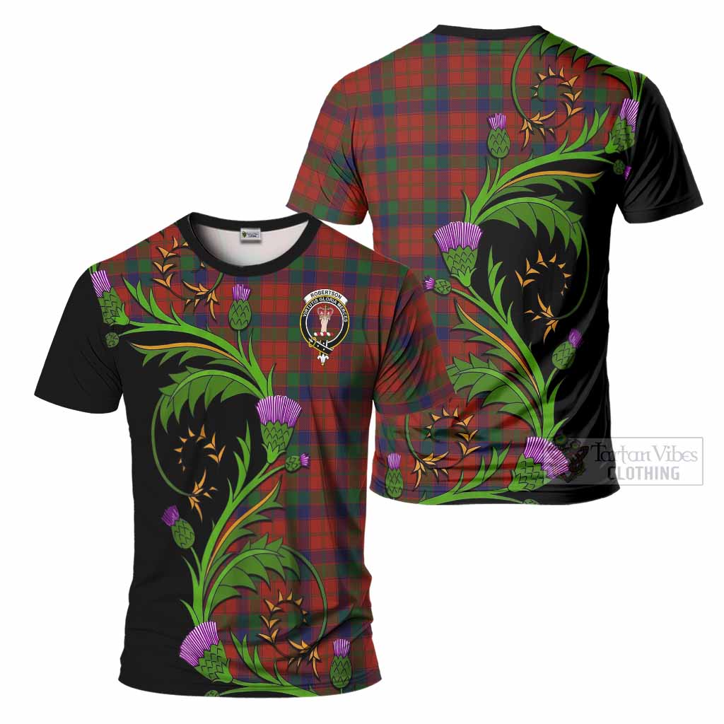 Robertson Tartan Crest T-Shirt Scottish Thistle Pride Heritage Art
