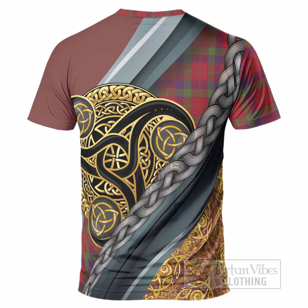 Robertson Tartan Crest T-Shirt Scottish Triskele Celtic
