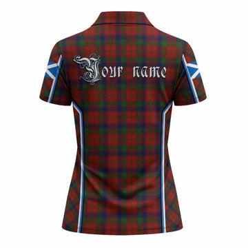 Robertson Tartan Crest Women's Polo Shirt Scotland Coat of Arm Flag Style