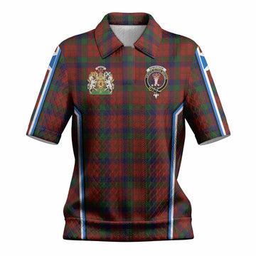 Robertson Tartan Crest Women’s Polo Sweater Top Scotland Coat of Arm Flag Style