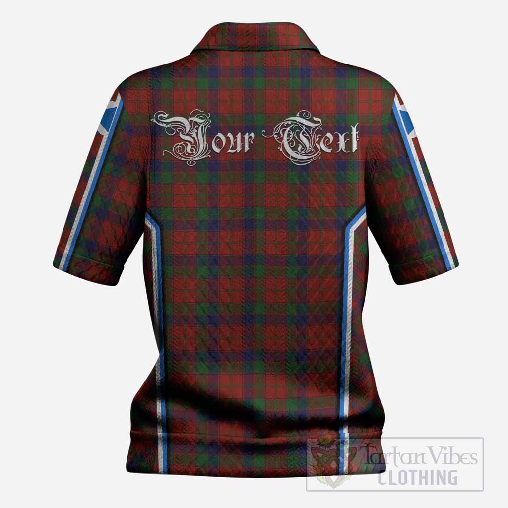 Robertson Tartan Crest Women’s Polo Sweater Top Scotland Coat of Arm Flag Style
