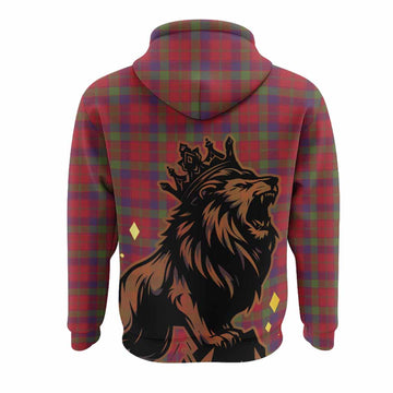 Robertson Tartan Family Crest Hoodie Crowned Lion Roaring
