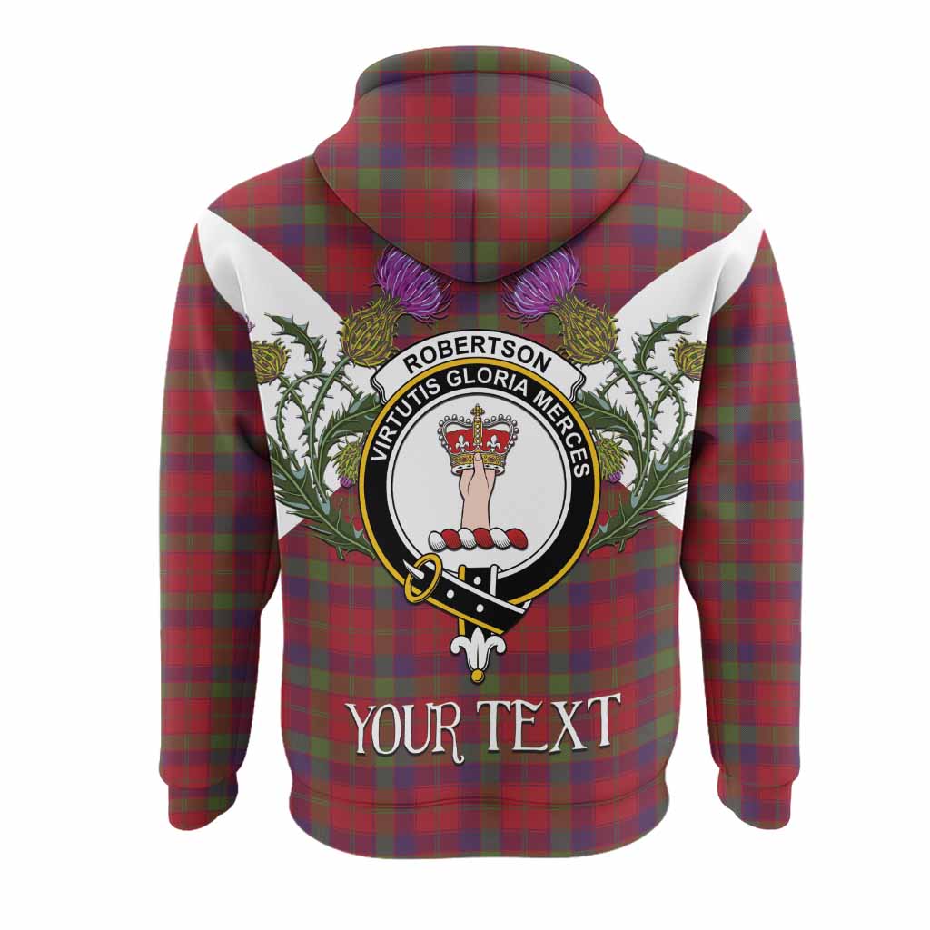 Robertson Tartan Family Crest Hoodie Scottish Burns Night Thistle Floral
