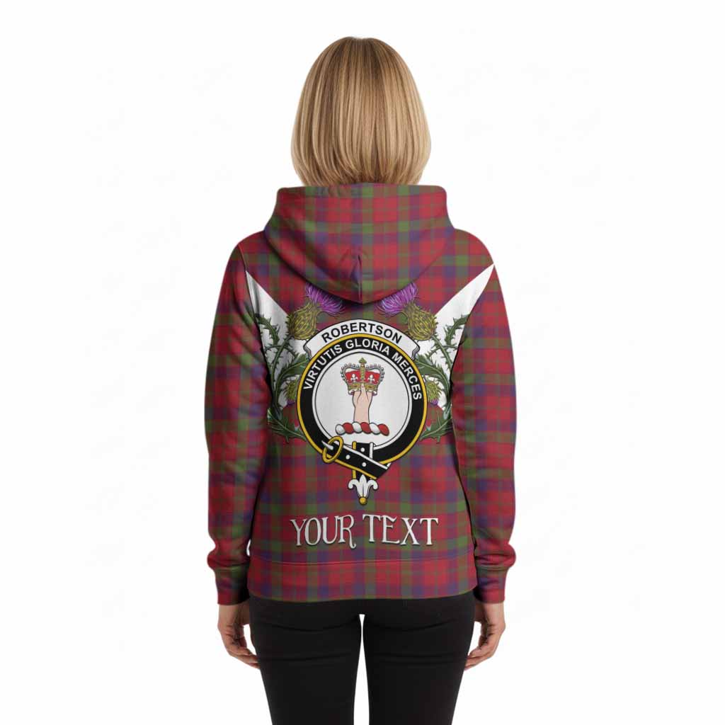 Robertson Tartan Family Crest Hoodie Scottish Burns Night Thistle Floral