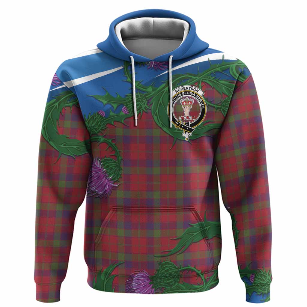 Robertson Tartan Family Crest Hoodie Thistle in Minimalism