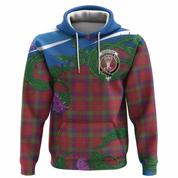 Robertson Tartan Family Crest Hoodie Thistle in Minimalism