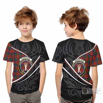 Robertson Tartan Family Crest Kid T-shirt Celtic Scottish Thistle Floral