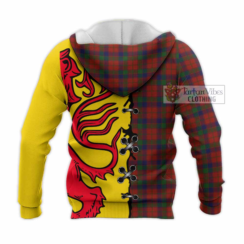 Robertson Tartan Family Crest Knitted Hoodie Lion Rampant Honor - Tartan Vibes Clothing