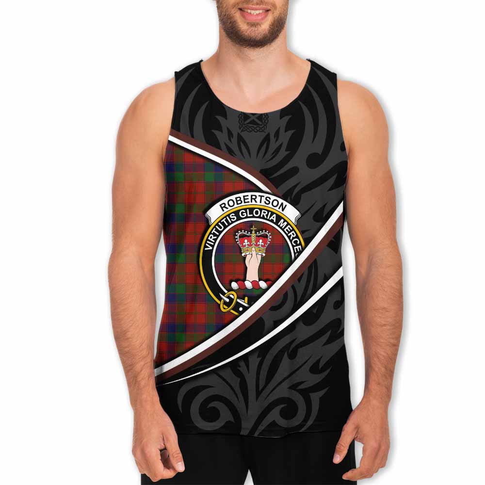 Robertson Tartan Family Crest Men Tank Top Celtic Scottish Thistle Floral - Tartan Vibes Clothing