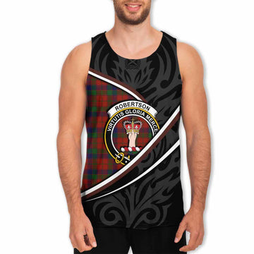 Robertson Tartan Family Crest Men Tank Top Celtic Scottish Thistle Floral