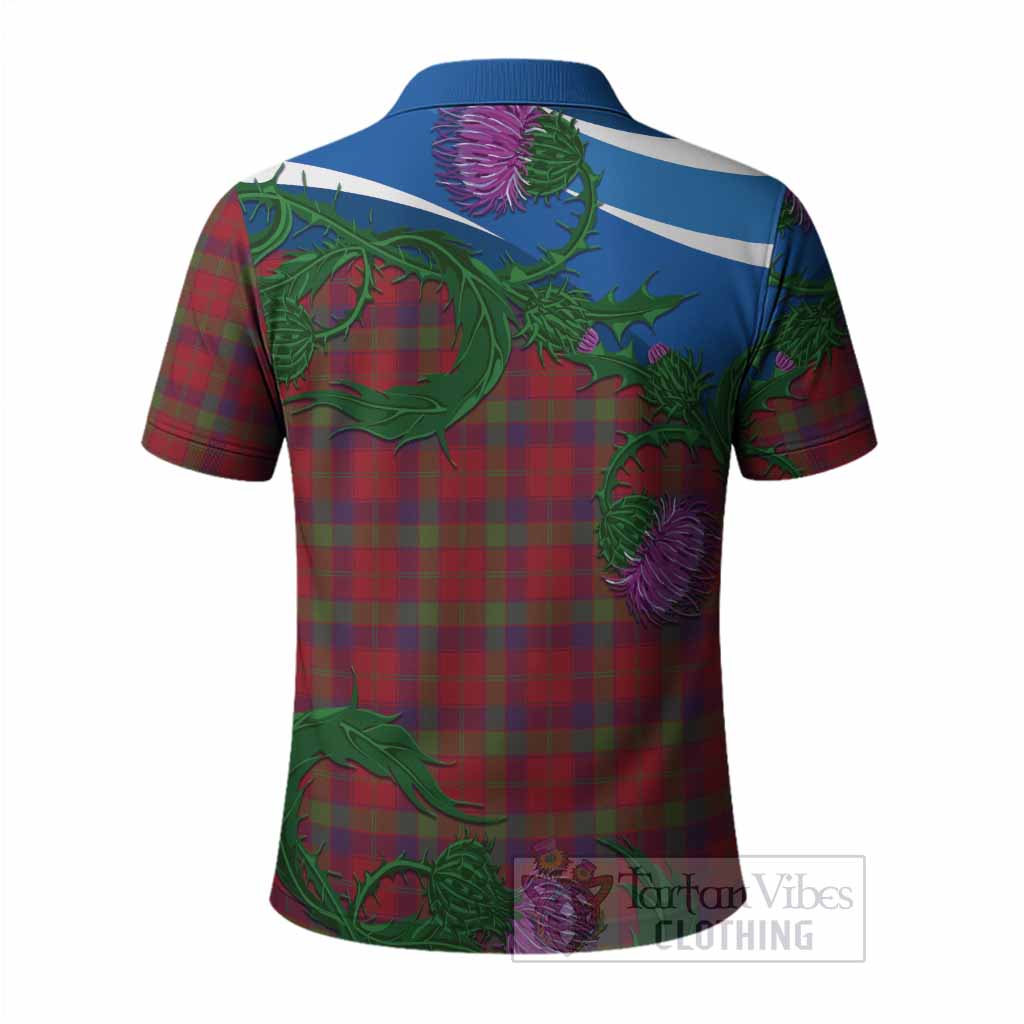 Robertson Tartan Family Crest Polo Shirt Thistle in Minimalism