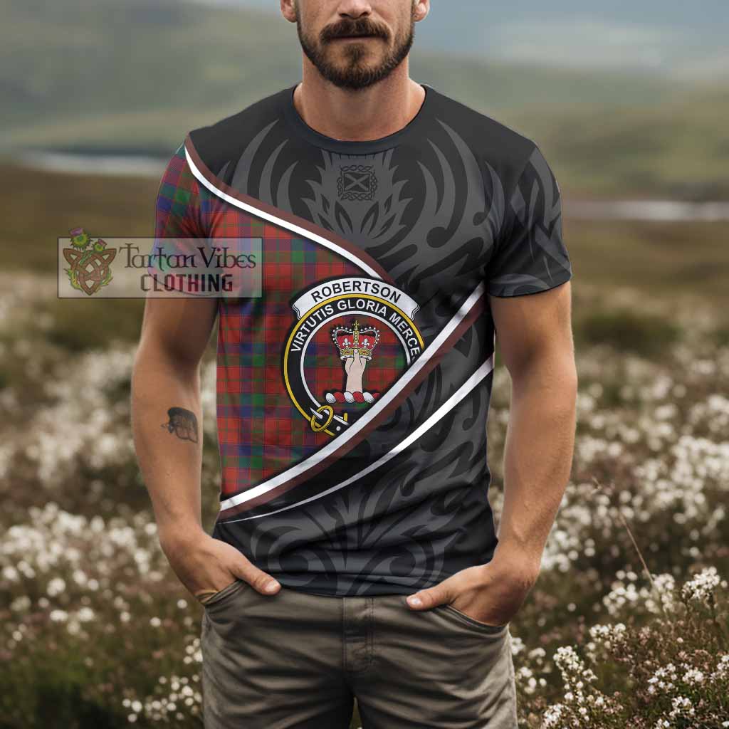 Robertson Tartan Family Crest T-shirt Celtic Scottish Thistle Floral - Tartan Vibes Clothing