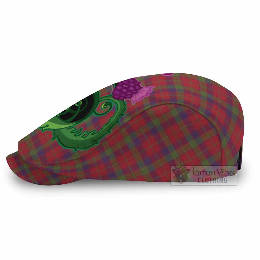 Robertson Tartan Flat Cap, Jeff Cap Traditional Scottish Thistle