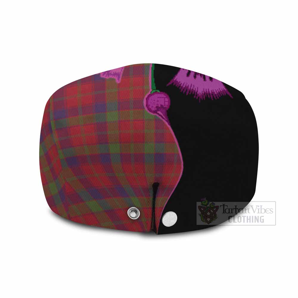 Robertson Tartan Flat Cap, Jeff Cap Traditional Scottish Thistle