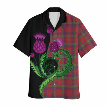 Robertson Tartan Hawaiian Shirt Traditional Scottish Thistle