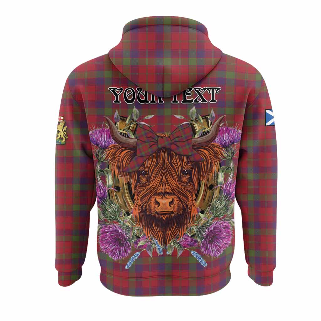 Robertson Tartan Hoodie Scottish Thistle Heilan Coo
