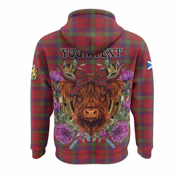 Robertson Tartan Hoodie Scottish Thistle Heilan Coo