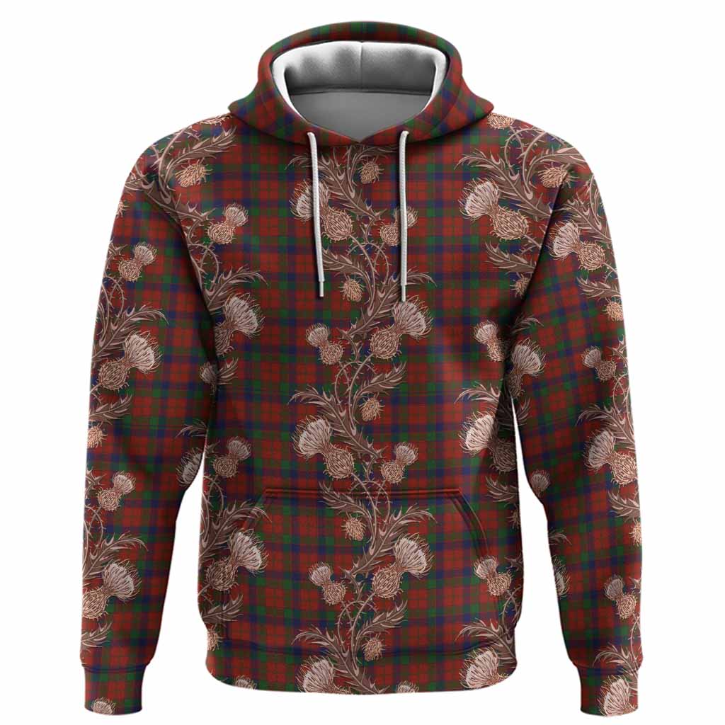 Robertson Tartan Hoodie Seamless Scottish Thistle Flowers