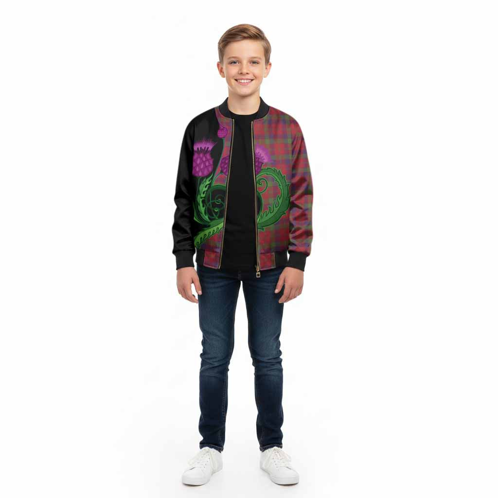 Robertson Tartan Kid Bomber Jacket Traditional Scottish Thistle