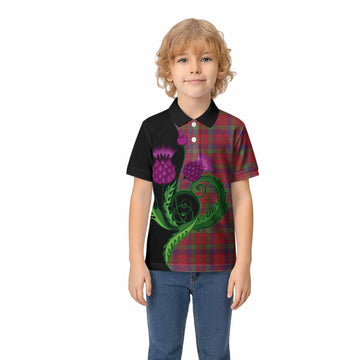 Robertson Tartan Kid Polo Shirt Traditional Scottish Thistle