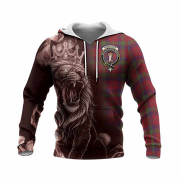 Robertson Tartan Knitted Hoodie Roaring Lion Heritage