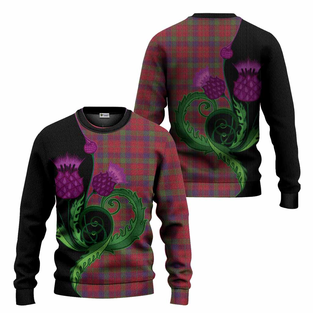 Robertson Tartan Knitted Sweater Traditional Scottish Thistle