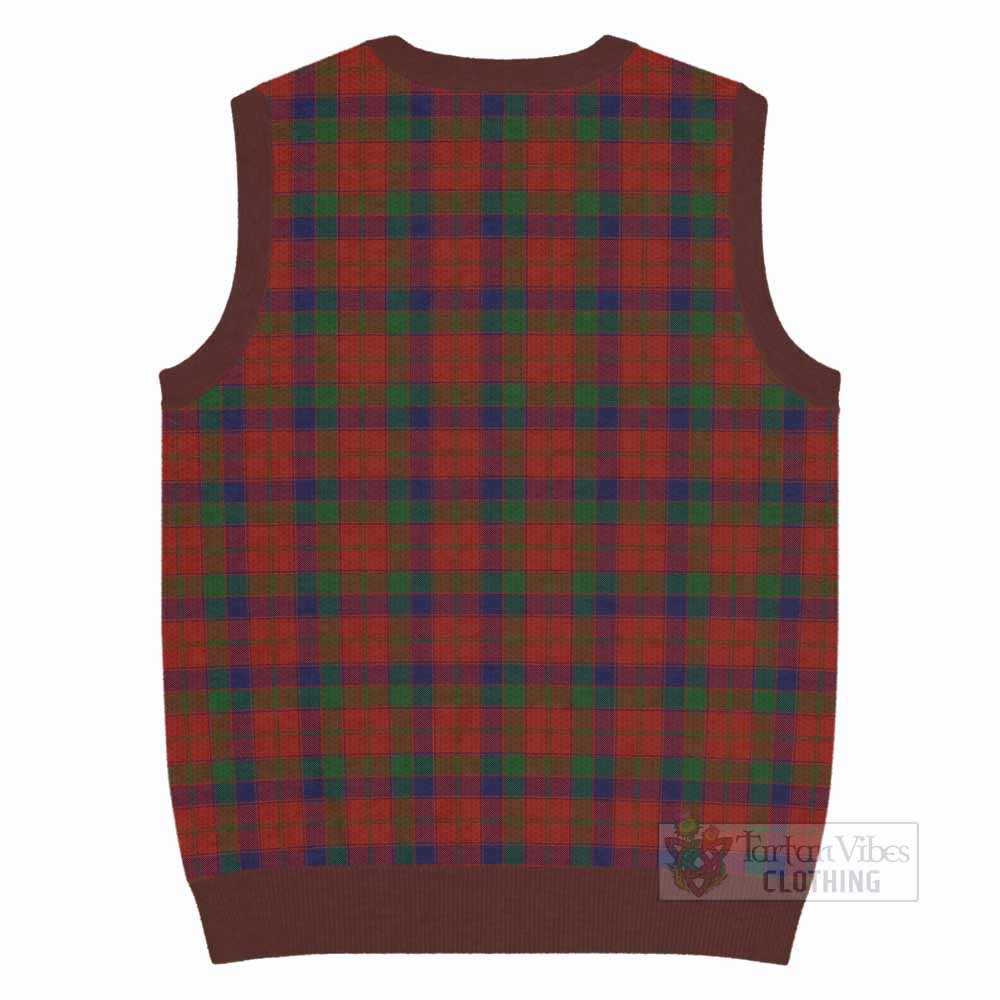 Robertson Tartan Knitted V-Neck Vest with Family Crest - Tartan Vibes Clothing