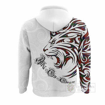Robertson Tartan Lion Roar Hoodie Alba Gu Brath with Celtic Motifs
