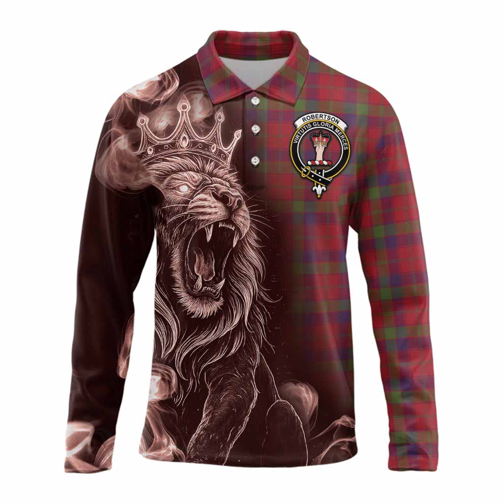 Robertson Tartan Long Sleeve Polo Shirt Roaring Lion Heritage