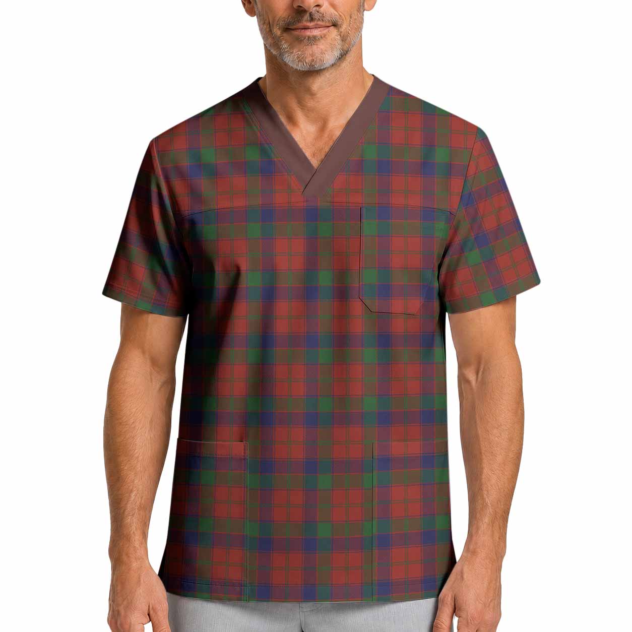 Robertson Tartan Scrub Top XL - Tartan Vibes Clothing