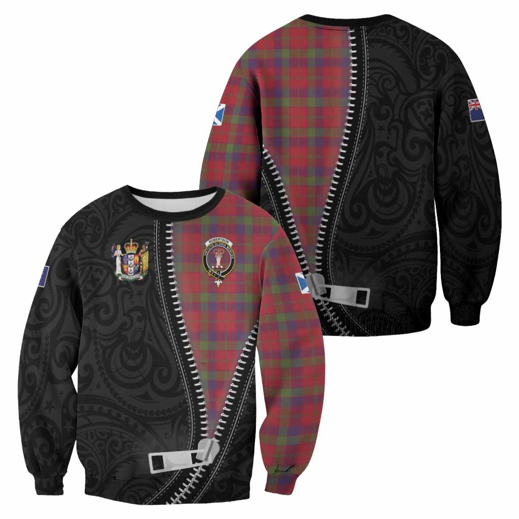 Robertson Tartan Sweatshirt New Zealand Pattern Unique Zipper Stylized