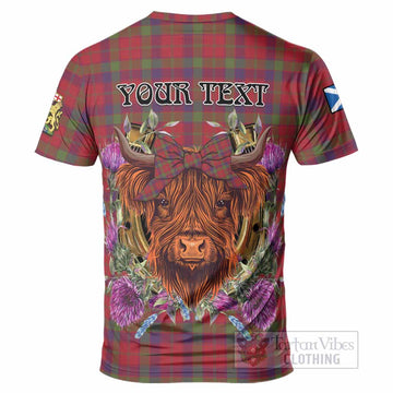 Robertson Tartan T-Shirt Scottish Thistle Heilan Coo