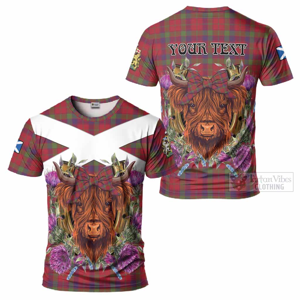 Robertson Tartan T-Shirt Scottish Thistle Heilan Coo
