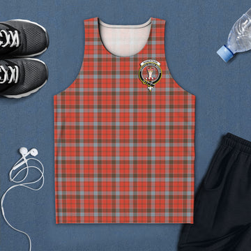 Robertson Weathered Tartan Mens Tank Top with Family Crest
