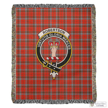 Robertson Weathered Tartan Woven Blanket with Family Crest
