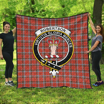Robertson Weathered Tartan Quilt with Family Crest